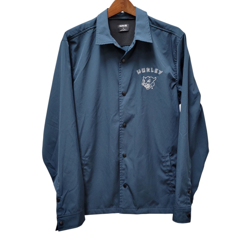 Hurley Embroidered Logo Men's Windbreaker Jacket Size Large Excellent Condition
